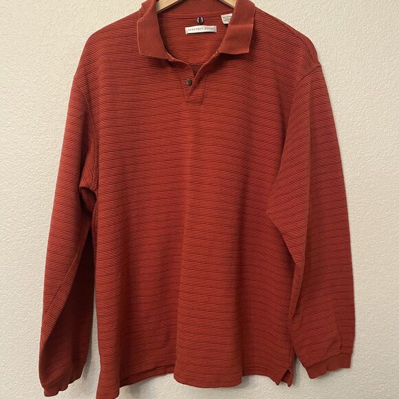 Vintage Geoffrey Beene Men Sweater XL Red Designer 90s Crewneck Classic - Picture 1 of 5